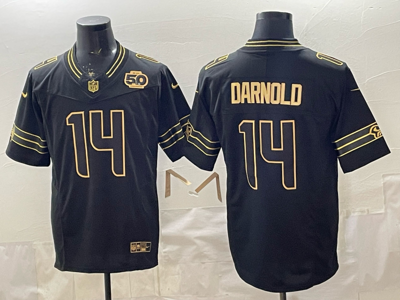 Men 2026 Seattle Seahawks #14 Darnold black Nike Limited NFL Jersey 002